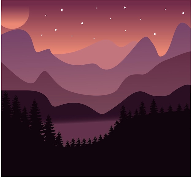 Fondo de montaña simple Ilustración de cresta