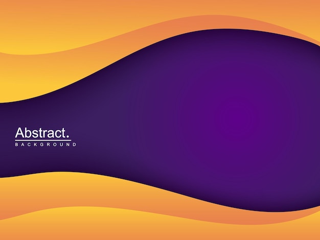 Vector fondo morado con curvas naranjas onduladas