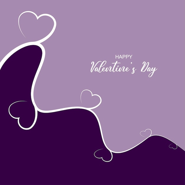 Fondo morado del día de san valentín con rama de corazón