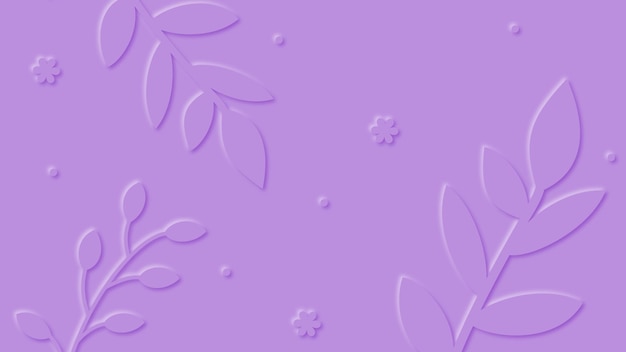 Fondo morado con hojas estilo papel