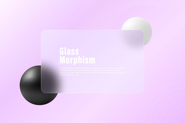 Fondo de morfismo de vidrio abstracto Página de aterrizaje del sitio web con lugar para el texto