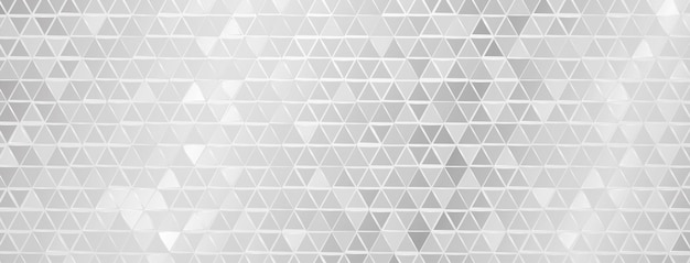 Vector fondo de mosaico abstracto de azulejos triangulares espejados brillantes en colores blanco y gris