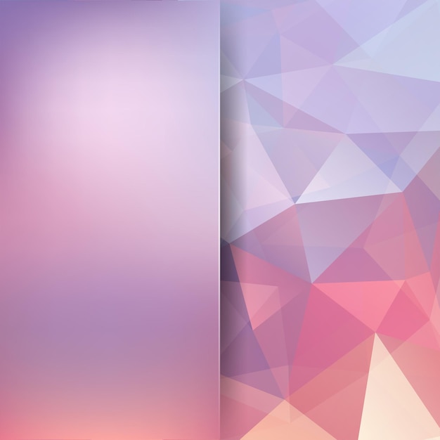 Fondo de mosaico abstracto Fondo borroso Fondo geométrico triangular Elementos de diseño Ilustración vectorial Colores blancos rosados