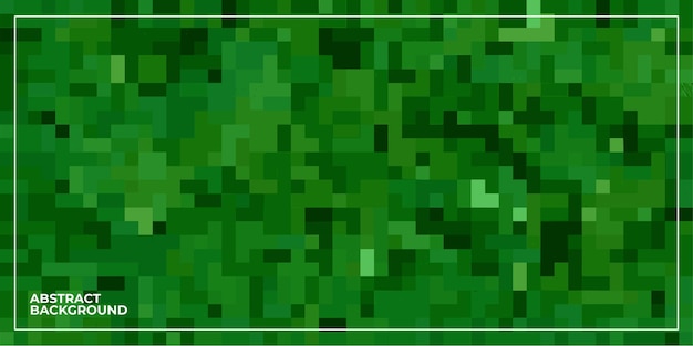Fondo de mosaico de azulejos cuadrados de píxeles geométricos abstractos verdes
