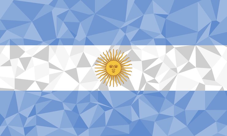 Fondo de mosaico de bandera poligonal Argentina