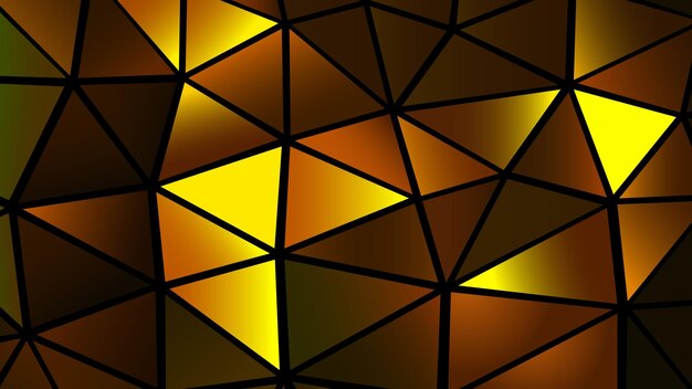 Fondo de mosaico colorido abstracto polígonos de oro en vidrieras de formas de triángulo oscuro negro
