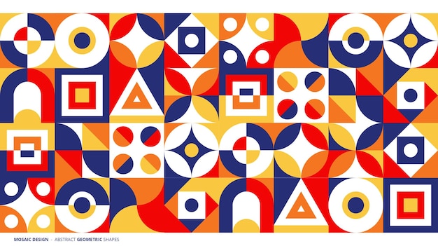 Fondo de mosaico colorido plano abstracto