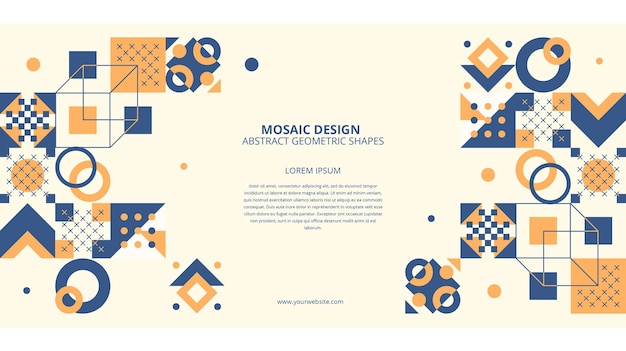 Fondo de mosaico colorido plano abstracto