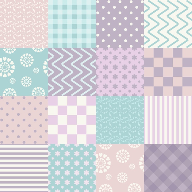 fondo de mosaico con diferentes patrones