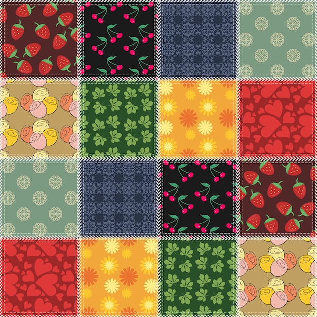 Fondo de mosaico con diferentes patrones