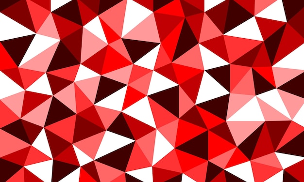 Fondo de mosaico multicolor abstracto geométrico de estilo poligonal triangular de baja poli en color rojo