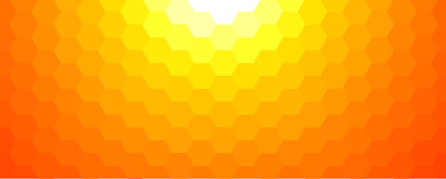 Fondo de mosaico de primavera soleada patrón hexagonal naranja fondo de vector
