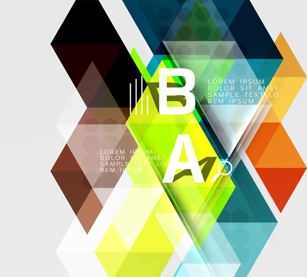 Fondo de mosaico de triángulo futurista con opciones Fondo de plantilla de vector para opciones de número de diagrama de diseño de flujo de trabajo o diseño web