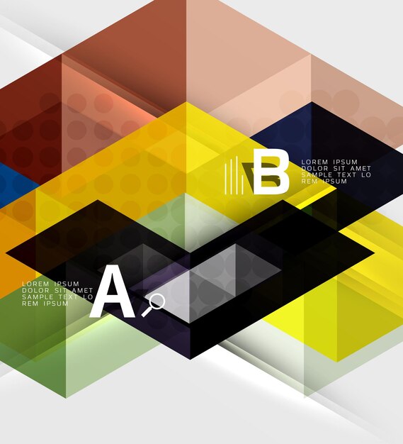 Fondo de mosaico de triángulo futurista con opciones Fondo de plantilla de vector para opciones de número de diagrama de diseño de flujo de trabajo o diseño web