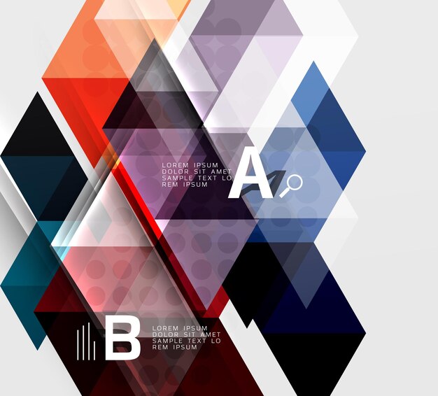 Fondo de mosaico de triángulo futurista con opciones Fondo de plantilla de vector para opciones de número de diagrama de diseño de flujo de trabajo o diseño web