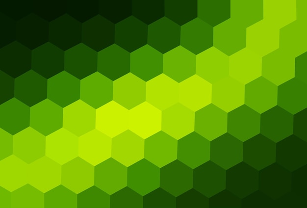 Fondo de mosaico verde interesante patrón hexagonal vector de fondo