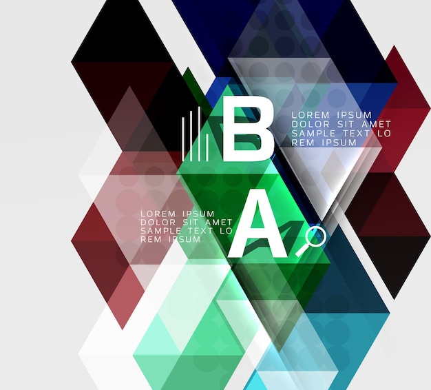 Fondo de mosaicos de triángulo de plantilla de infografía Fondo de plantilla de vector para opciones de número de diagrama de diseño de flujo de trabajo o diseño web