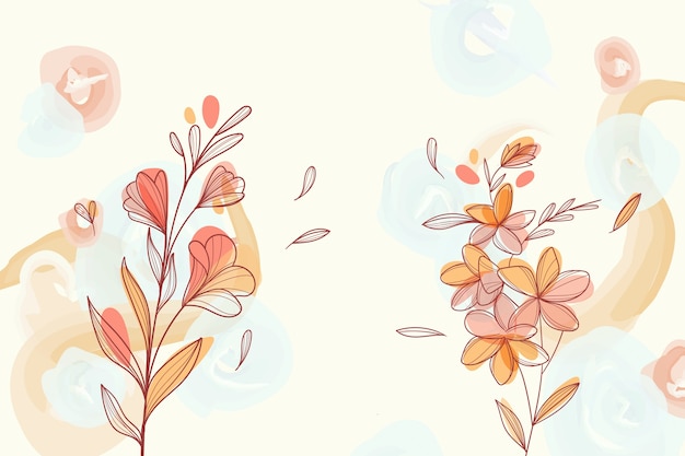 Vector fondo con motivos florales en acuarela