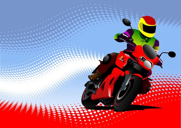 Fondo de motociclismo con imagen de motocicleta Caballo de hierro Ilustración vectorial