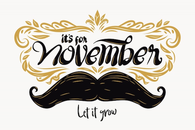 Vector fondo de movember con lettering