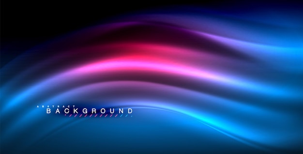 Fondo de movimiento de luz y energía mágica de onda brillante de neón