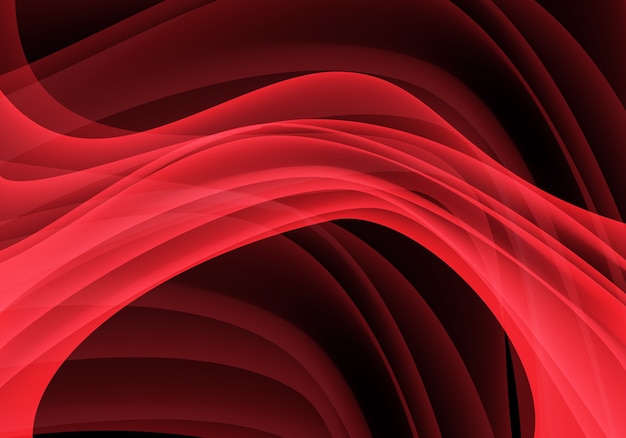 Vector fondo de movimiento de onda de curva de luz roja abstracta