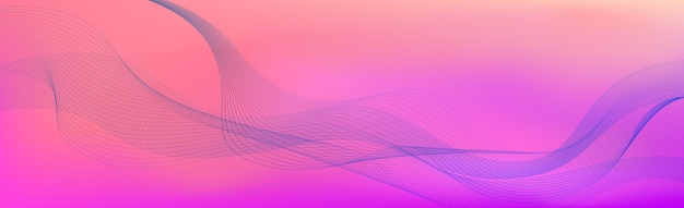Fondo multi con estilo abstracto colorido panorámico con líneas onduladas Vector