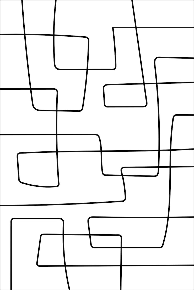 Vector fondo de mural de fondo de pantalla abstracto de doodle fresco en blanco y negro de vector libre