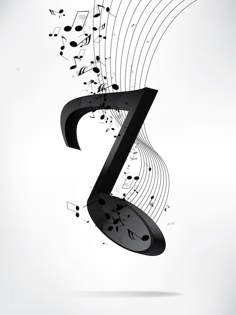 Fondo de música abstracta con notas