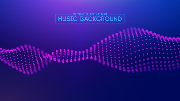 Fondo de música púrpura. Fondo abstracto azul. Ecualizador para música, mostrando ondas sonoras. Ilustración Eps 10.