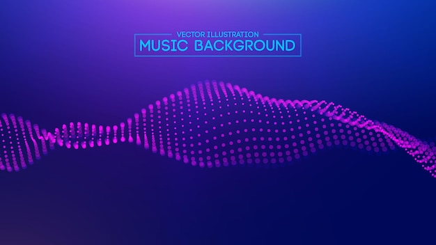 Fondo de música púrpura. Fondo abstracto azul. Ecualizador para música, mostrando ondas sonoras. Ilustración Eps 10.
