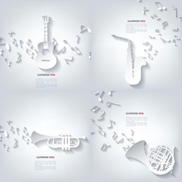 Fondo musical abstracto con notas de sonido musical