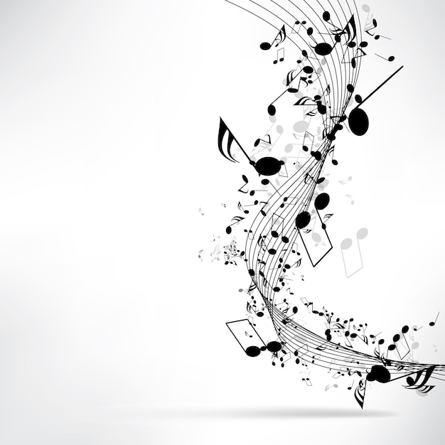 Vector fondo musical abstracto con notas