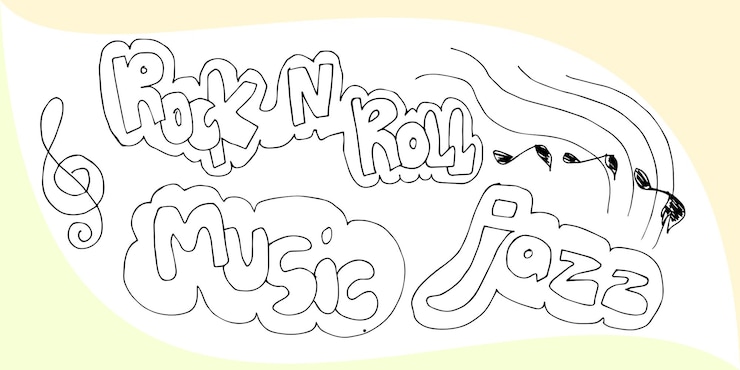 Vector fondo musical conjunto musical dibujado a mano ilustración de ilustraciones de imágenes musicales concepto de diseño