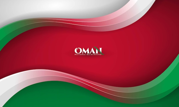 Fondo nacional de Omán con formas de gradiente en blanco rojo y verde diseño Día de la Independencia de Omán