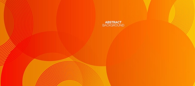 Fondo naranja abstracto con círculos geométricos