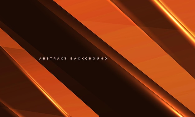 Fondo naranja abstracto con líneas brillantes geométricas dinámicas vectorial de banner de negocios de moda moderno