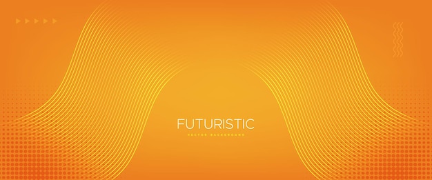 Fondo naranja abstracto con líneas redondeadas diagonales brillantes concepto futurista