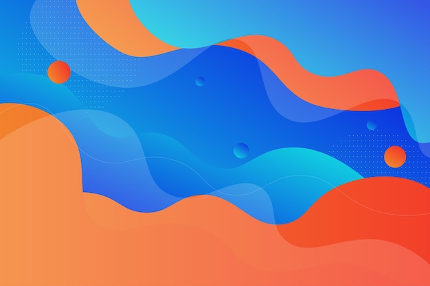 Fondo naranja y azul abstracto con patrón de onda y líneas de color gradiente como plantilla