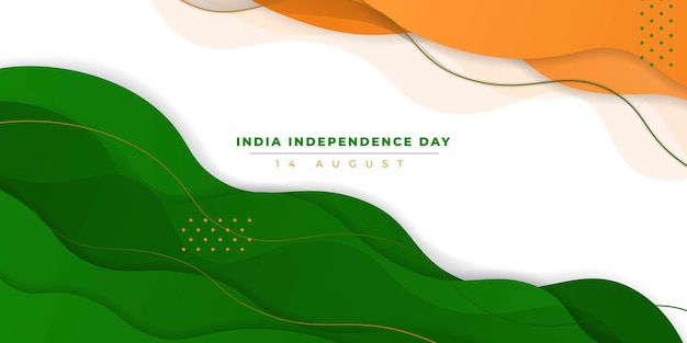 Fondo naranja blanco y verde con diseño abstracto para el Día de la Independencia de la India