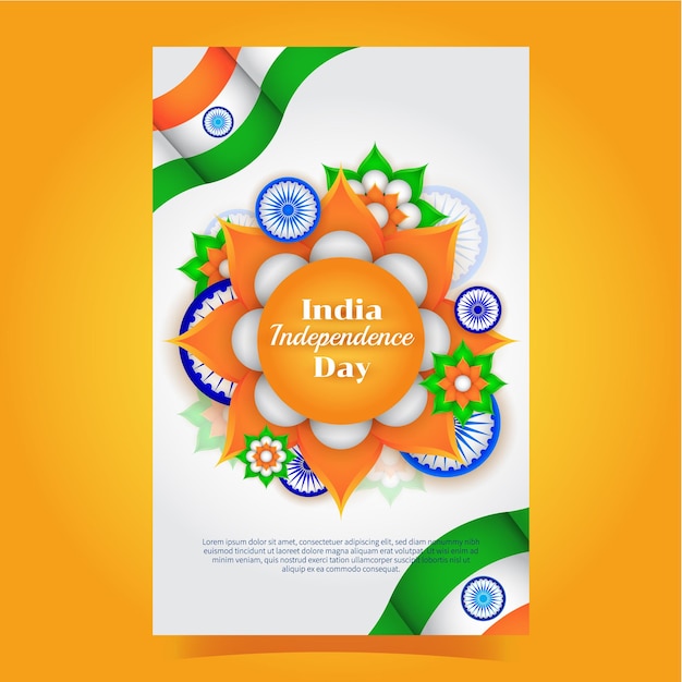 un fondo naranja con un cartel del Día de la India