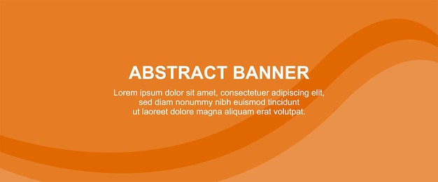 Un fondo naranja con un diseño en blanco y azul que dice "banner abstracto".
