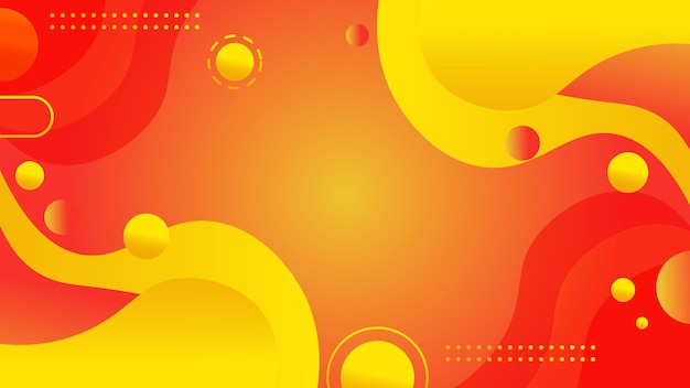 Fondo naranja con formas abstractas Fondo de formas geométricas amarillas en gradiente