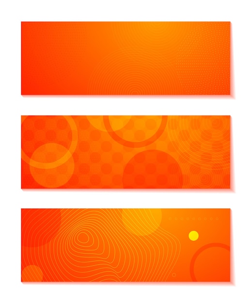 Vector fondo naranja y rojo degradado con estilo memphis de medios tonos. vector de plantilla de banner moderno.