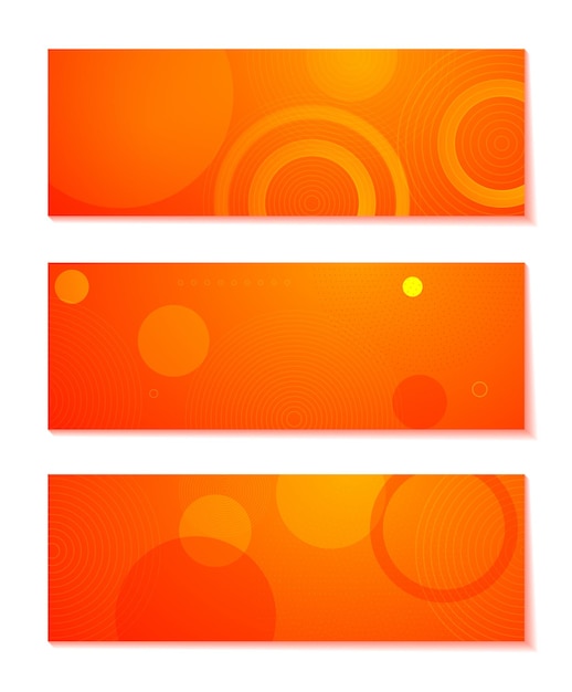 Vector fondo naranja y rojo degradado con estilo memphis de medios tonos. vector de plantilla de banner moderno.