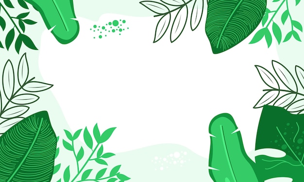 fondo natural con borde de hojas tropicales