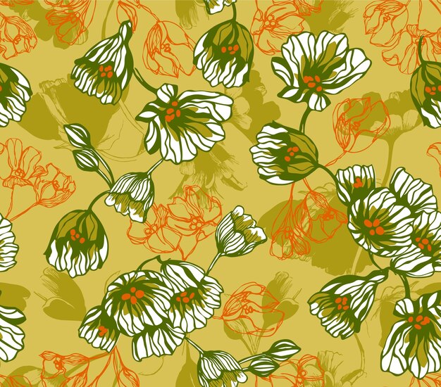 Fondo natural con flores coloridas pintadas