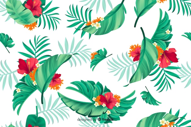 Fondo natural con flores tropicales