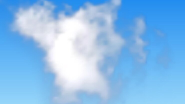 Vector fondo natural con nubes en el cielo azul nube realista sobre fondo azul ilustración vectorial
