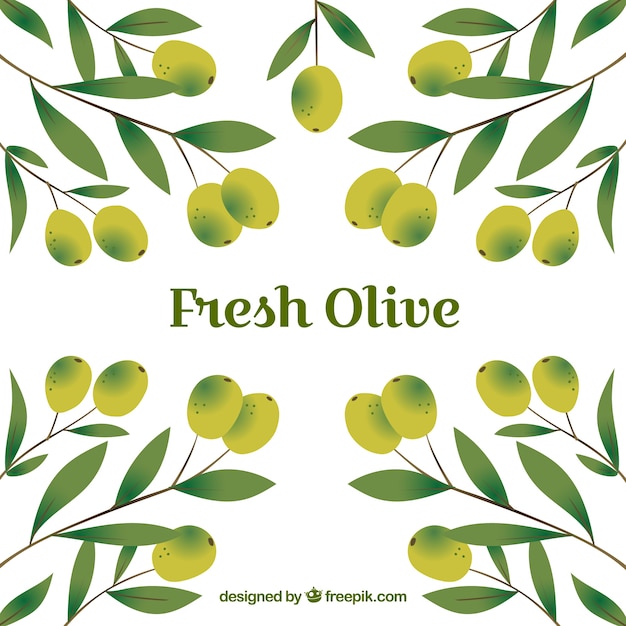 Fondo natural con olivas frescas